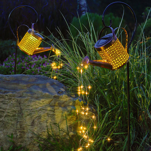 Solar Metal Watering Can Light for Garden Patio Yard Pathway